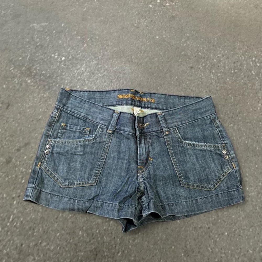 Mossimo Blue Denim Mini Shorts Y2K Low Rise Size 5